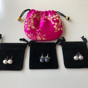 NWOT--Set of Honora pearl stud earrings